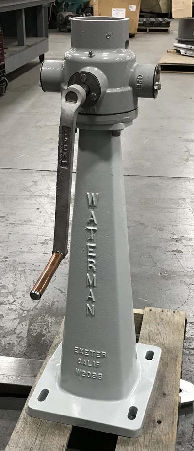 Refurbished and modified Waterman pedestal with new 5001.5 hoist for Aquarion Water Company, Cos Cob, Connecticut